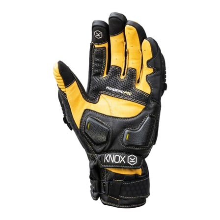 Knox Handroid Pod MK5 Kısa Korumalı Deri Motosiklet Eldiveni Siyah  Kahve
