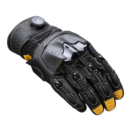 Knox Handroid Pod MK5 Kısa Korumalı Deri Motosiklet Eldiveni Siyah  Kahve