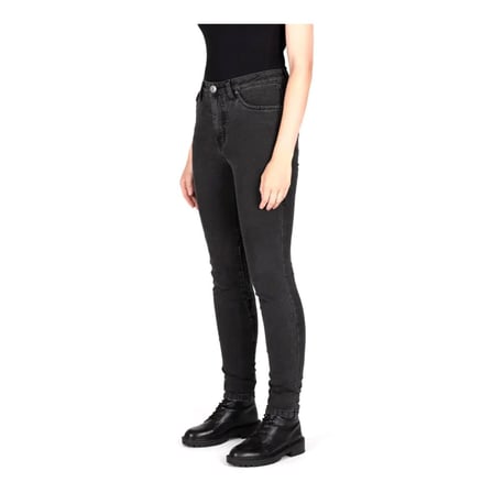 Knox Colton Skinny-Fit Korumalı Denim Kadın Motosiklet Pantolonu Koyu Gri