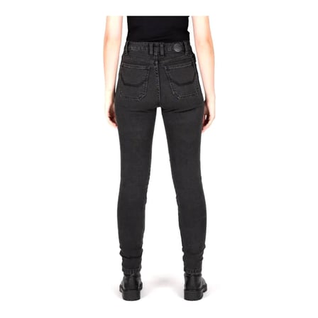 Knox Colton Skinny-Fit Korumalı Denim Kadın Motosiklet Pantolonu (Kısa Bacak) Koyu Gri