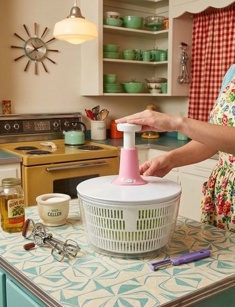 LUDIA 5Lt Geniş Hazneli Salata Kurutucu ve Ergonomik Sebze Soyacağı Set