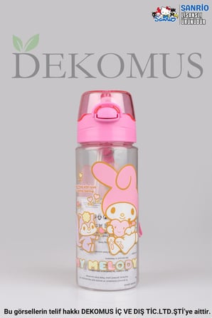 DEKOMUS İLE YENİ SEZON LİSANSLI MY MELODY 500 ML MATARA "ISLAK MENDİL HEDİYELİ"