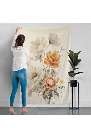 Soft Çiçekler Duvar Örtüsü-8035