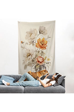 Soft Çiçekler Duvar Örtüsü-8035