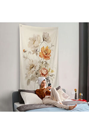 Soft Çiçekler Duvar Örtüsü-8035