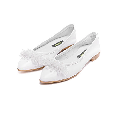 Hakiki Deri Taşlı Kadın Babet