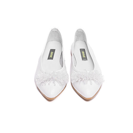 Hakiki Deri Taşlı Kadın Babet