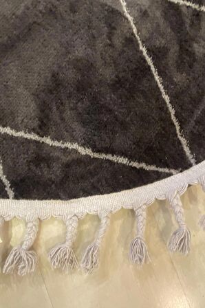 URB 02 BLACK GREY120*120 CM YUVARLAK HALI