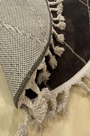 URB 02 BLACK GREY120*120 CM YUVARLAK HALI