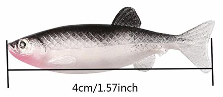 PROFISHER 5 Adet Soft Yapay Siyah Sırtlı Yem 4cm 1 gr
