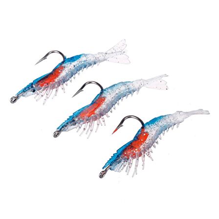 Yumuşak Silikon 6 cm 3-9 gr Karides Yem 3'lü
