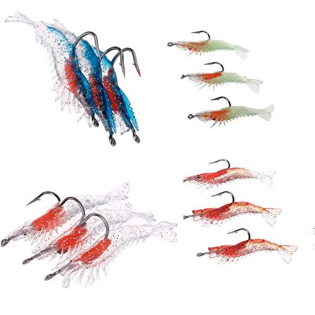 Yumuşak Silikon 6 cm 3-9 gr Karides Yem 3'lü