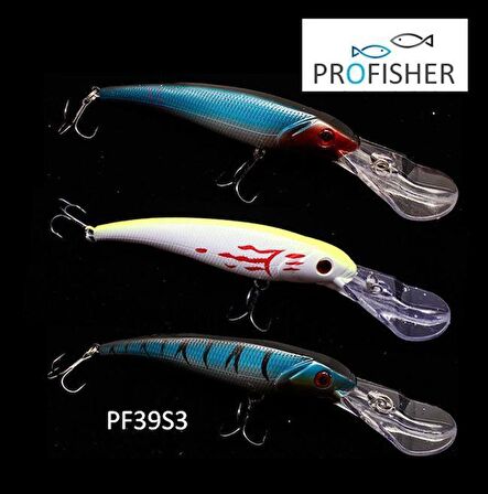 Profisher 3 Renk Set 2 Kanca Sahte Balık Yem 28 gr 17 cm Long Tongue S3