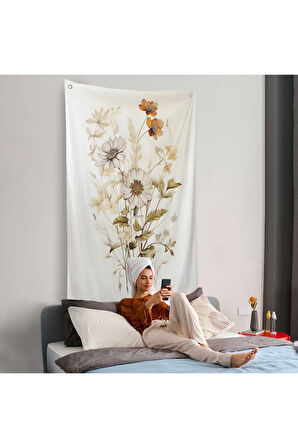 Soft Çiçekler Duvar Örtüsü-8040