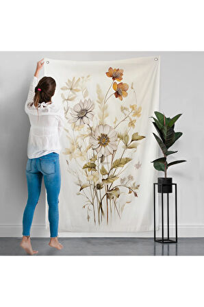 Soft Çiçekler Duvar Örtüsü-8040