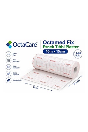 Octacare Octamed Fix Esnek Tıbbi Plaster 10m×15cm (10 Adet)