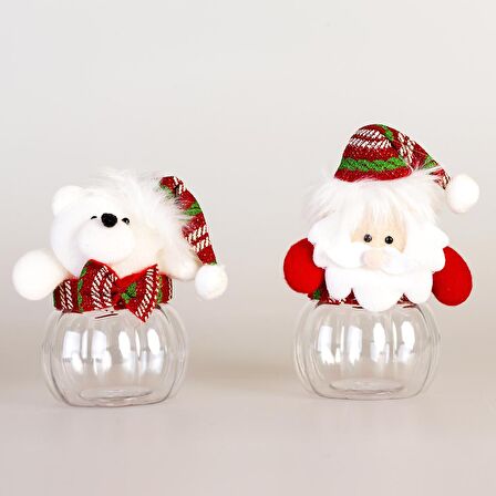 YILBAŞI ŞİŞE NOEL BABA YUVARLAK 6CM X 6CM