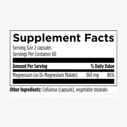 Magnesium Malate With Superior Absorption 360 mg 120 Veg. Kapsül