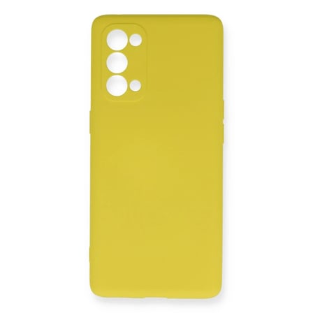 Oppo Reno 5 Kılıf Nano içi Kadife Silikon - Sarı