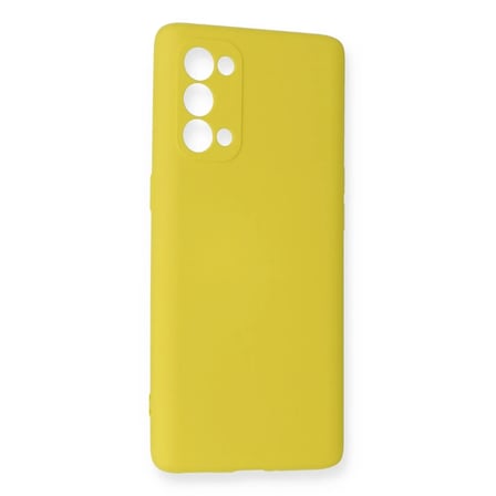 Oppo Reno 5 Kılıf Nano içi Kadife Silikon - Sarı