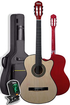 Midex CG-390NT-XBAG Klasik Gitar 4/4 Sap Ayarlı Kesik Kasa (Çanta Tuner Askı Capo Metod Pena)