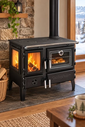 Reyo Stove Rabat 3D Gurme Tuğlalı Fırınlı Şömine Soba EN Sertifikalı