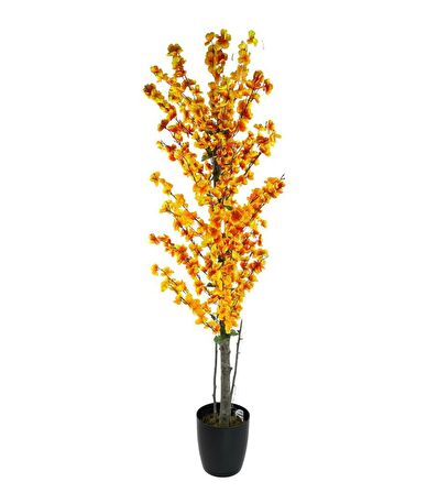 Yapay Ağaç Turuncu Japon Kiraz Çiçeği Bahardalı Ağacı Sakura Çiçeği Çalılı 150cm