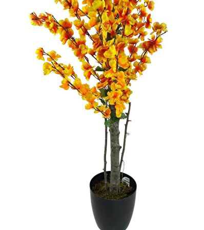 Yapay Ağaç Turuncu Japon Kiraz Çiçeği Bahardalı Ağacı Sakura Çiçeği Çalılı 150cm