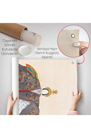 Kamisaka Sekka - Japon Kadın Duvar Örtüsü-8046