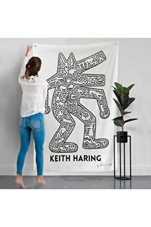 Keith Haring - Köpek Duvar Örtüsü - Dog-8047