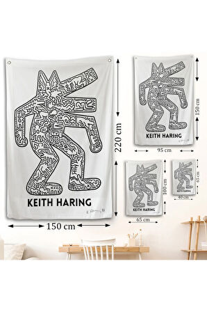 Keith Haring - Köpek Duvar Örtüsü - Dog-8047