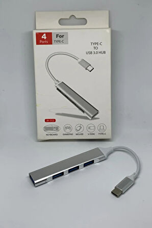 All 4 In 1 Type-C To USB 3.0 Hub Adaptör Çevirici Dönüştürücü Çoğaltıcı