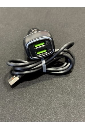 Force Çift Çıkışlı Fast Lightning Usb Kablolu Araç Şarj Cihazı Iphone Uyumlu Qcc571lw