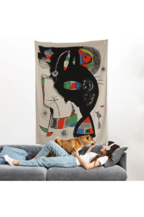 Joan Miro - 42 Rue Blomet Duvar Örtüsü-8048