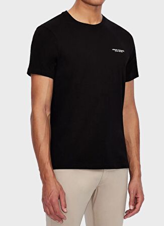 Armani Exchange Bisiklet Yaka Düz Siyah Erkek T-Shirt 8NZT91 Z8H4Z 1200