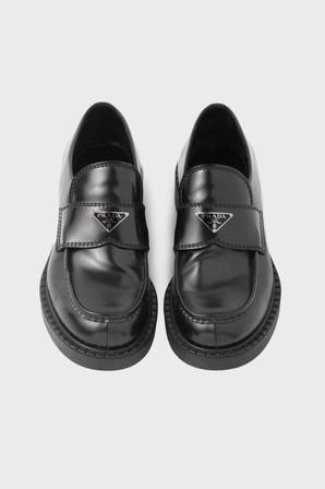 Prada % 100 Deri Logolu Makosen Ayakkabı Erkek AYAKKABI 2DE127 055 F0002 SİYAH