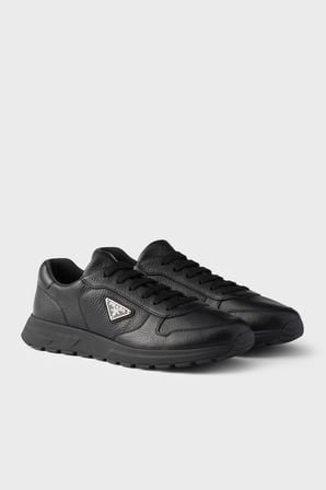 Prada % 100 Deri Logolu Sneaker Ayakkabı Erkek AYAKKABI 2EE443 013 F0002 SİYAH