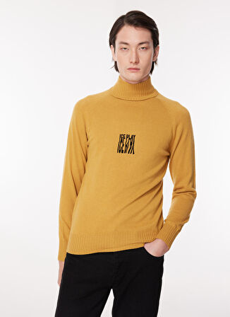 İce Play Balıkçı Yaka Normal Emprime Hardal Erkek Kazak 23IU1M0A0099013_MAGLIA LUPETTO