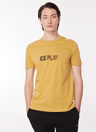 İce Play Bisiklet Yaka Düz Kırık Beyaz Erkek T-Shirt 23IU1M0F013P400_T-SHIRT JERSEY