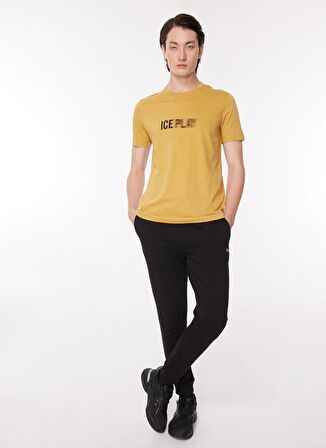 İce Play Bisiklet Yaka Düz Kırık Beyaz Erkek T-Shirt 23IU1M0F013P400_T-SHIRT JERSEY