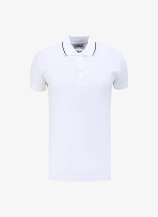 İce Play Düz Beyaz Erkek Polo T-Shirt 24EU1P0F101P420_Polo T-Shirt