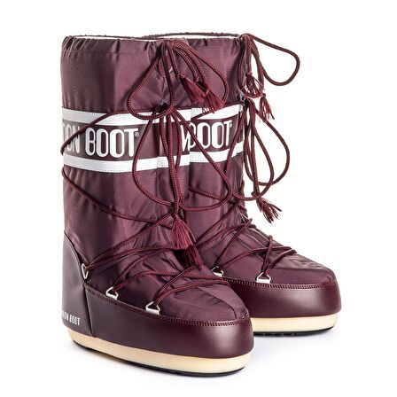 Moon Boots Nylon Burgundy Kadın Kar Botu