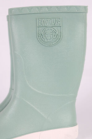Boatilus Nautic-F PastelGreen/White Unisex Kids Rain Boot