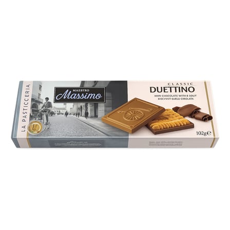 Maestro Massimo Bisküvili Çikolata 102 gr Bitter - Beyaz ve Sütlü Çikolatalı 3 lü Karma Paket