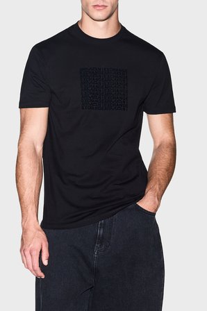 Armani Exchange Pamuklu Logolu Regular Fit Bisiklet Yaka T Shirt Erkek T SHİRT XM003044 AF21323 UC001 SİYAH