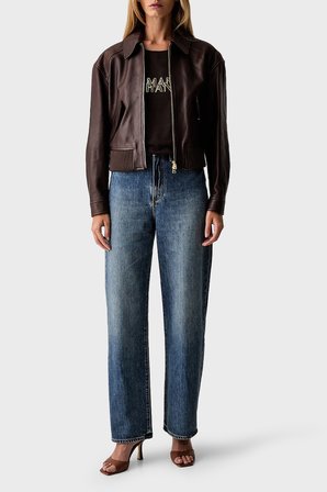 Armani Exchange %100 Pamuk Logolu Bisiklet Yaka T Shirt Kadın T SHİRT XW002957 AF10356 U6032 KAHVE