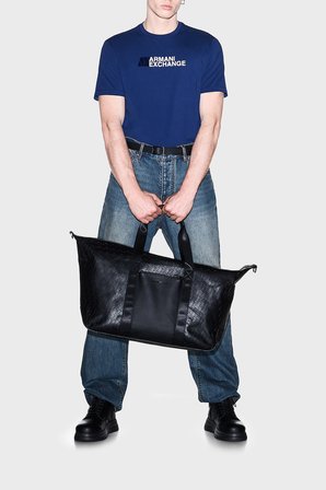 Armani Exchange Logolu % 100 Pamuk Slim Fit Bisiklet Yaka T Shirt Erkek T SHİRT XM003094 AF21323 UB095 MAVİ