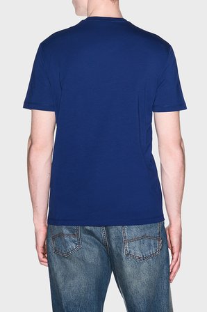 Armani Exchange Logolu % 100 Pamuk Slim Fit Bisiklet Yaka T Shirt Erkek T SHİRT XM003094 AF21323 UB095 MAVİ