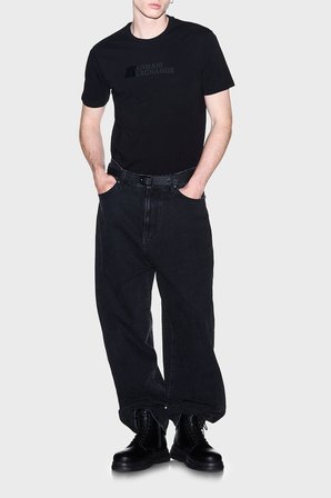 Armani Exchange Logolu % 100 Pamuk Slim Fit Bisiklet Yaka T Shirt Erkek T SHİRT XM003094 AF21323 UC001 SİYAH