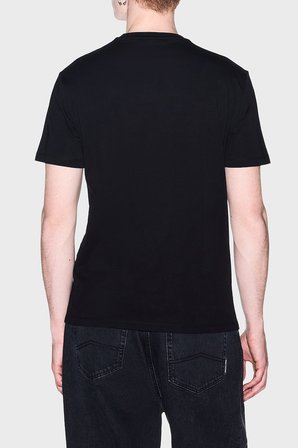 Armani Exchange Logolu % 100 Pamuk Slim Fit Bisiklet Yaka T Shirt Erkek T SHİRT XM003094 AF21323 UC001 SİYAH
